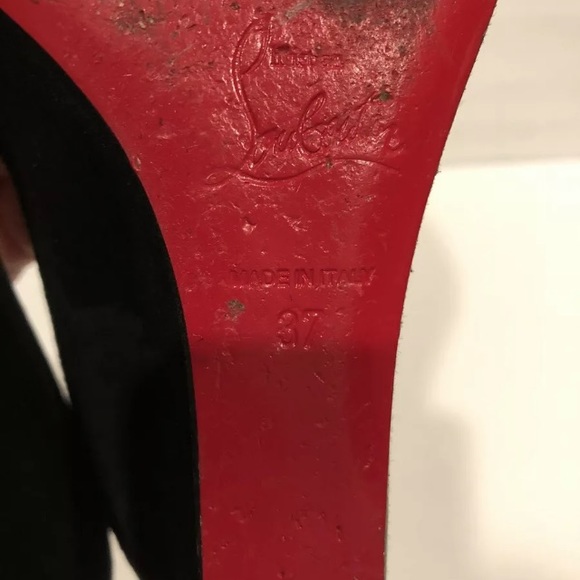 Christian Louboutin suede wedge pumps black 37/6.5 - Picture 8 of 8